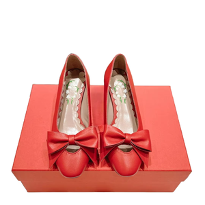 Escarpins à talon chaton pour femme, à bout rond, avec nœud décoratif, à enfiler, pour le bureau, les mariages, les soirées et le quotidien - Product Image 1