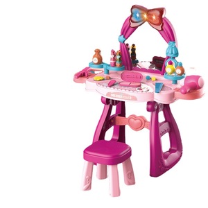 Dropshipping Shopify Girls Pretend Play Makeup Vanity <b>Table</b> <b>Set</b> Beauty Cosmetic Toy Birthday Gift - Product Image 1