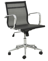 Chaise de bureau ergonomique moderne pliable et pivotante de haute qualité en PU et maille, réglable en hauteur, avec roulettes et pieds en métal, pour l'école et la maison