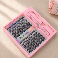 Kit de cils inférieurs faits main personnalisés, kit de cils en grappe DIY, cils en grappe naturels, cils en grappe individuels en gros