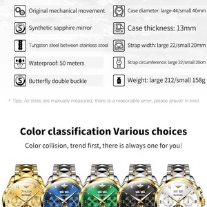 OUPINKE 3186 Men's Watches Skeleton Flywheel <b>Automatic</b> Mechanical Watch for Men Luxury Brand Dual Calendar Display <b>Wristwatch</b> - Product Image 6