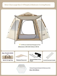 <span class=keywords><strong>Tenda</strong></span> da Campeggio Pieghevole Portatile Rinforzata Impermeabile Set Completo Attrezzatura da Campeggio Completamente Automatica in Tessuto Oxford - Product Image 6