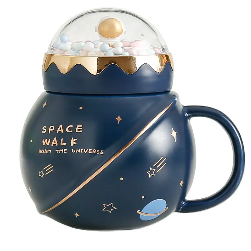 Lovely cartoon planet Mug noel ceramic gift astronaut easter mugs spaceman water mug with landscape