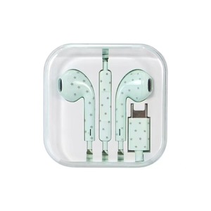 Écouteurs filaires roses à pois avec microphone, chargement Type-C, pour une utilisation quotidienne - Product Image 5