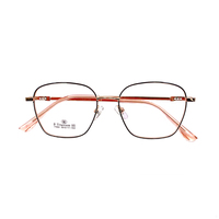 Monture optique vintage en métal irrégulier à monture complète, motif uni, unisexe, verres transparents