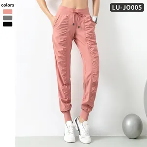 Lulu Sweatpants Loose Breathable Fitness Belt Pocket Casual Plus Size Women's Pants Pants Yoga Women's Leggings Lulu Leggings