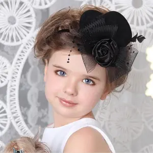 Estate nuova per bambini mini forcina di moda dolce elegante piccola pizzo rosa clip all'ingrosso della fabbrica