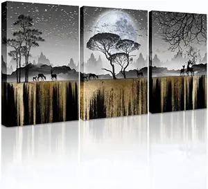 Arte de parede para sala de estar família parede decoração para quarto preto e branco parede fotos árvore Arte em tela
