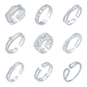 แหวนเงินแท้ 925 ประดับเพชร CZ ดีไซน์มินิมอล คุณภาพพรีเมียม สำหรับเป็นของขวัญ/หมั้น - Product Image 6