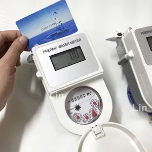 IOT Remote Reading 1 inch 40mm Contador De Agua LCD Display Single Jet Smart Prepaid Water Meter With IC Card