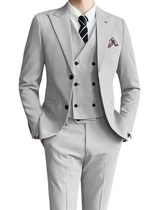 OEM Trajes De Hombre Slim Fit Novio Boda Negocios Esmoquin Traje Formal Caballero 3 Piezas Blazer Diseños para Conjunto Trajes De Hombre - Product Image 6