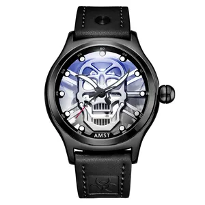 luxury new model sport digital amst 30M waterproof chronograph calendar mens leather wristwatch AM3033