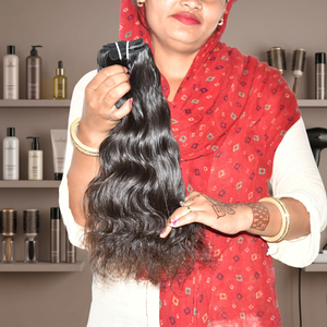 Extensiones de Cabello Humano Vietnamita con Cutícula Alineada, Ondulado Profundo, para Trenzas, Color Natural Negro, Venta al por Mayor - Product Image 2