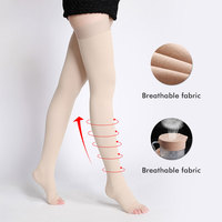 Nouvelles basseurs de compression médicales jusqu'au genou 20-30 mmHg, manchons de compression cuisse, à bout ouvert, à compression graduée pour varices