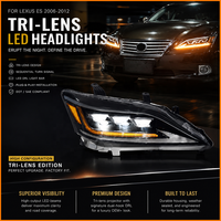 Pour Lexus ES240 ES350 2006-2012 – Ensemble de phares LED modernisés à triple faisceau matriciel avec animation de clignotants