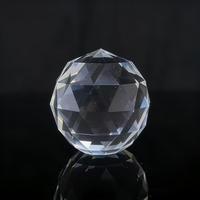HBL En gros, Pendentif boule en verre cristal à facettes prismatiques, perles de verre taillées en diamant à facettes, pour lustre avec fond plat
