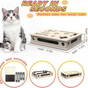 Caja de Juego Interactiva para Gatos de Madera con Orificios para Gatos de Interior - Product Image 2