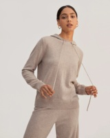 Ensemble de pyjama de luxe en soie et cachemire 100% végétalien avec pantalon palazzo et sweat à capuche