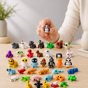 Figurine robot flexible imprimée en 3D : Pieuvre, Crabe ermite, Homard, Baleine, Dauphin, Tortue, Requin, Licorne, Dragon, Chauve-souris, Dinosaure - Product Image 2