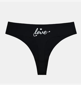 2025 Neue Sexy Tangas für schwarze Yoga-Frauen mit bequemem und weichem Stoff Letter Print Nahtloses Unterwäsche-Höschen für den Alltag - Product Image 4