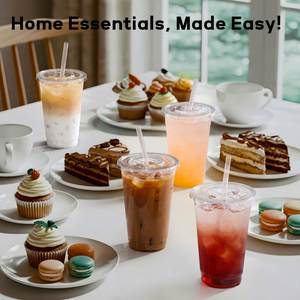 Gobelets personnalisés avec logo, 12 oz pour café glacé avec couvercles, gobelets jetables en plastique transparent pour boissons froides de 16 oz - Product Image 3