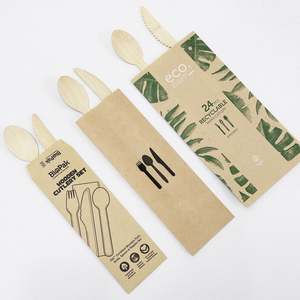 Emballage personnalisé pour vaisselle, sachet plat en papier, porte-ustensiles de cuisine, porte-couverts, cuillère, couteau, fourchette, pochette - Product Image 1