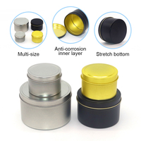 Boîtes en métal rondes noires de luxe personnalisées vides de 2 oz, 4 oz, 8 oz, vente en gros, pots/contenants à bougies en étain doré avec couvercle