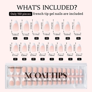 XCOATTIPS Faux Ongles en Gel Souple, Forme Amande Moyenne, French Manucure, Qualité Salon, Nude, à Presser, Vente en Gros - Product Image 6