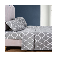Nouveau Design de qualité supérieure gris clair gris foncé imprimé draps de lit ajustés pour lits ensembles de literie roi