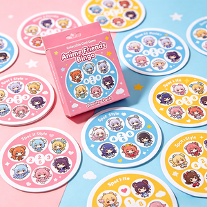 Impression personnalisée, jeu de cartes de mémoire <span class=keywords><strong>Bingo</strong></span> pour enfants, jeu de cartes Spot It, personnage de jeu d'<span class=keywords><strong>anime</strong></span>, booster pack, jeux de cartes à collectionner - Product Image 1