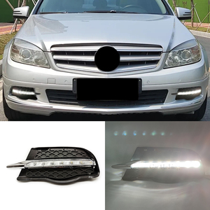 Feux de jour à <span class=keywords><strong>LED</strong></span> pour voiture, feux antibrouillard, cache pour Mercedes-Benz Classe C W204 2008 2009 2010, feux antibrouillard blancs - Product Image 2