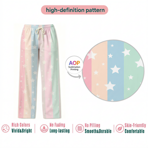 Pantalones <span class=keywords><strong>de</strong></span> Pijama 100% Poliéster con Estampado Completo, Ropa <span class=keywords><strong>de</strong></span> Dormir para Mujer, Impresión Bajo Demanda - Product Image 3