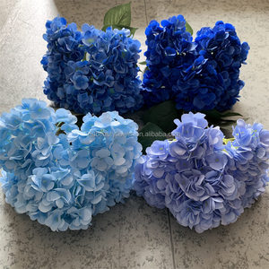 L-001 Grandes fleurs artificielles d'hortensia de haute qualité, bleu roi, pour mariage - Product Image 1