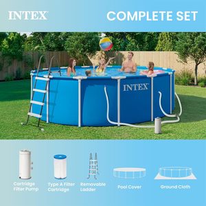<span class=keywords><strong>Piscine</strong></span> <span class=keywords><strong>hors</strong></span> <span class=keywords><strong>sol</strong></span> <span class=keywords><strong>INTEX</strong></span> ronde à structure métallique 15 pieds x 48 pouces avec pompe, filtre, cartouche, couverture et échelle |   28241EP 1000 GPH - Product Image 5