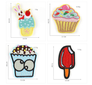 น่ารักสีสันคัพ<span class=keywords><strong>เค้ก</strong></span>ไอศครีมออกแบบเย็บปักถักร้อยแ<span class=keywords><strong>พ</strong></span>ทช์สิ่งทอสำหรับเสื้อผ้าเด็ก - Product Image 2