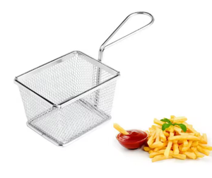 Vente en gros d'usine <span class=keywords><strong>à</strong></span> bas prix : Paniers et cornets <span class=keywords><strong>à</strong></span> <span class=keywords><strong>frites</strong></span> en acier inoxydable pour la présentation de <span class=keywords><strong>frites</strong></span> et de poulet frit - Product Image 1