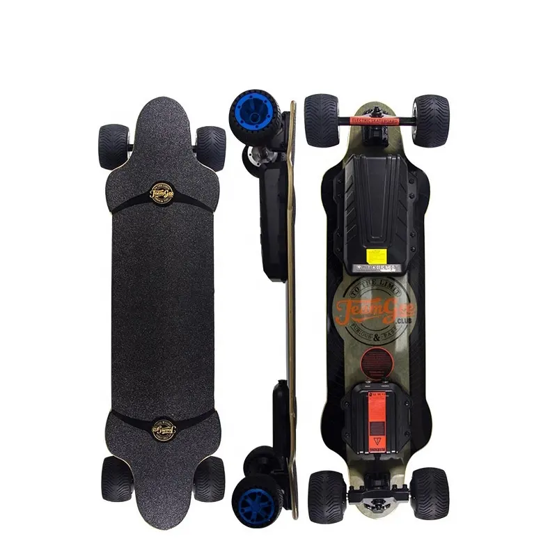 high quality 8 ply canadian maple and 1 ply fiberglass popular new design electric off-road high speed four wheel skateboard