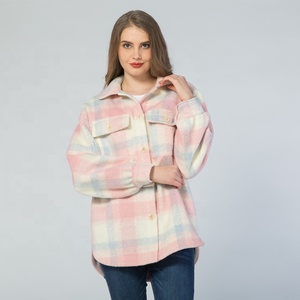 Belles chemises <span class=keywords><strong>à</strong></span> <span class=keywords><strong>carreaux</strong></span> <span class=keywords><strong>à</strong></span> manches longues et boutons sur la poitrine pour femmes - Product Image 1