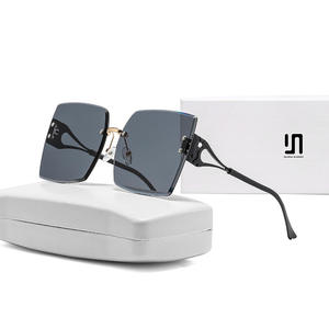 Nuevas gafas de sol sin montura de estilo europeo americano para mujer, lentes degradadas con protección UV400 y montura metálica - Product Image 2