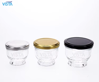 Bocal en verre transparent vide personnalisé VISTA avec couvercle en fer blanc pour le stockage de la sauce au miel, de la confiture et du caviar.