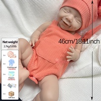 17 İnç Boyunda, Boyasız/Boyalı, Silikon Reborn Bebek, Gerçekçi Sevimli Yenidoğan Kız Bebek, El Yapımı, Ağırlıklı, Gerçekçi Bebek, Emzik Kullanımlı