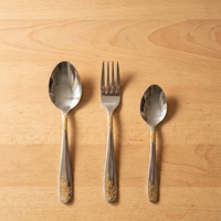 Ensemble de couverts en acier inoxydable avec décor doré, multicolore, or/argent bicolore, vaisselle de table occidentale pour la maison, en gros