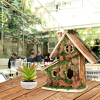 Maison de colibri maisons d'oiseaux rustiques maison pour animaux de compagnie personnalisée pour l'extérieur suspendu en bois pic cabane en bois coupe-vent naturel