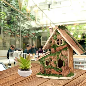 Natural Hanging Wooden Hummingbird House Rustic Bird Houses For Outside