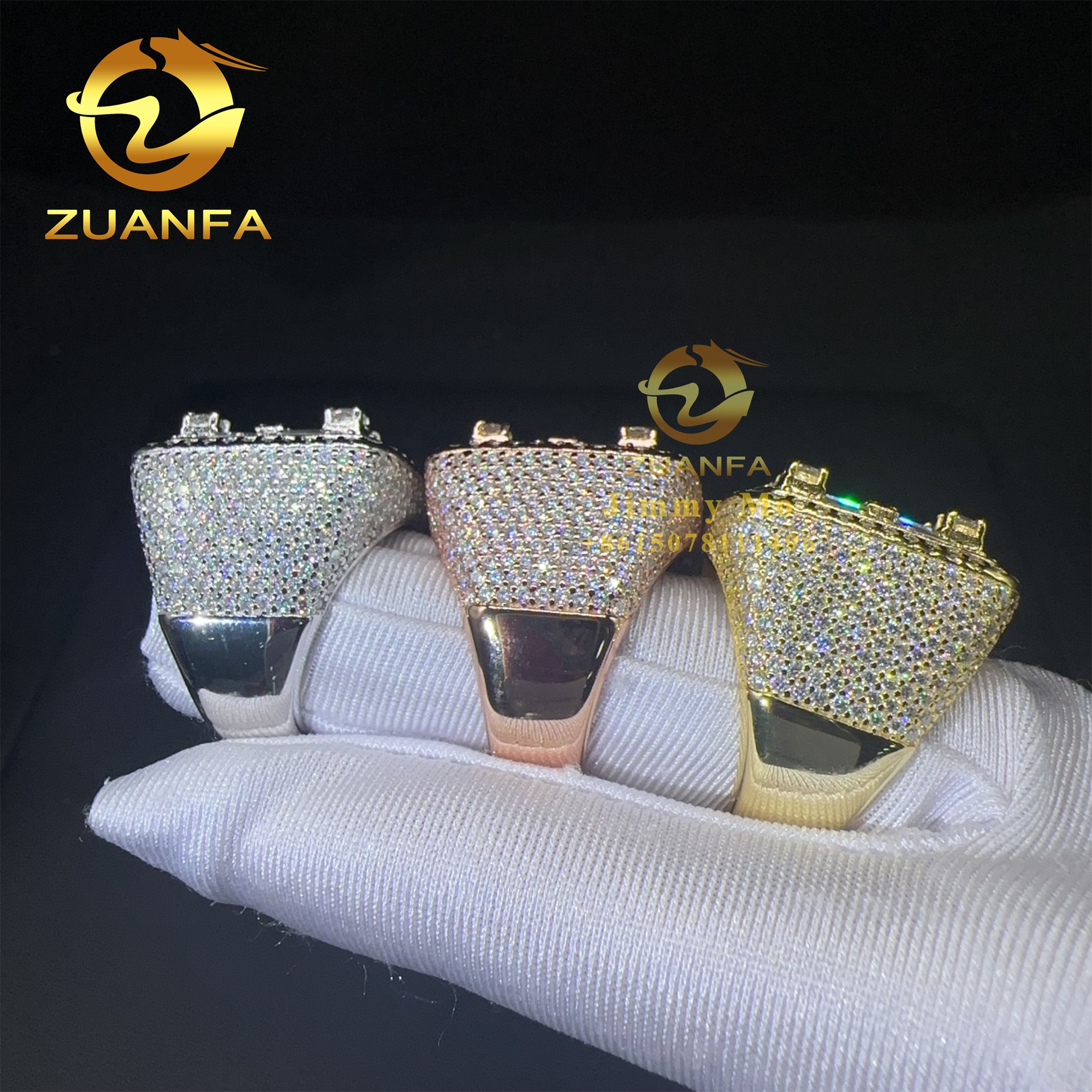 Hip Hop - collier en Zircon glacé Miami pour hommes, 15MM, strass cubains scintillants, couleur
