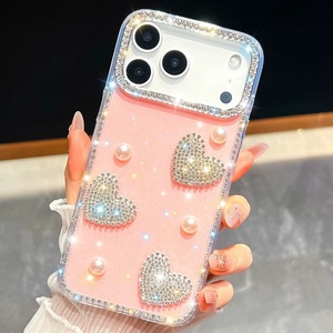 เคสโทรศัพท์มือถือหรูหรา ประดับกลิตเตอร์ มุก และเพชร สำหรับ iPhone 11 12 13 14 15 16 17 Pro Max 16E 17Air ป้องกันการตกกระแทก - Product Image 3