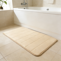 Tapis de bain antidérapant à rayures, résistant aux taches, absorbant, doux, pour salle de bain, entrée, cuisine, intérieur