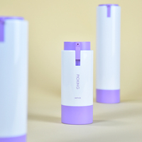 Flacon pompe sans air en ABS de luxe avec logo personnalisé, pulvérisateur à visser, rechargeable et remplaçable pour l'emballage de sérum de soin de la peau