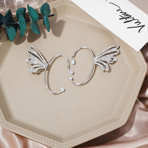 Pendientes no perforados para mujer, joyería, pendiente de aleación, <span class=keywords><strong>Micro</strong></span> pavé, diamantes de imitación, cristal, mariposa, Clip para oreja - Product Image 6