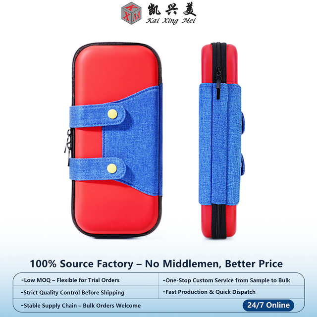 KXM Nintendo Switch Case Model 003 Portable Waterproof EVA Material Red+Blue Color Compatible with Nintendo Switch Switch Oled